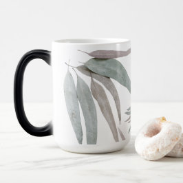 Caneca Mágica Padrão de Folhas de Eucalipto