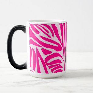 Caneca Mágica Padrão de Impressão de Zebra Rosa