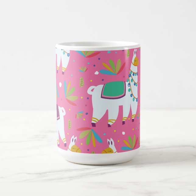 Caneca Mágica Padrão de Lhama Fofa (Center)