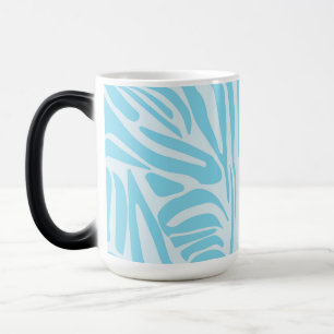 Caneca Mágica Padrão de Listras de Zebra Azul