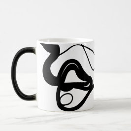 Caneca Mágica Padrão de retenção: Abstrato preto, branco, Cinza 
