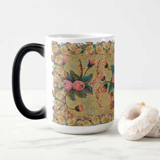 Caneca Mágica Padrão de Rosa Antiga Vintage