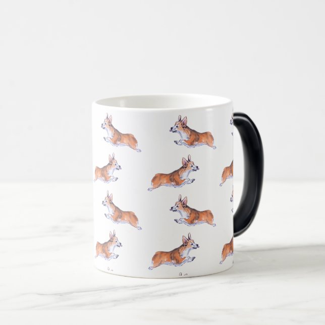 Caneca Mágica Padrão de verão de voo de Corgi (Frente Esquerda)