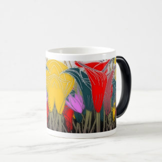 Caneca Mágica Padrão Floral Colorido Vibrante