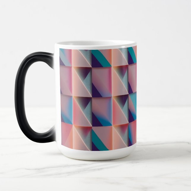 Caneca Mágica Padrão Geométrico de Gradiente - Mug Morphing 15 o (Esquerda)