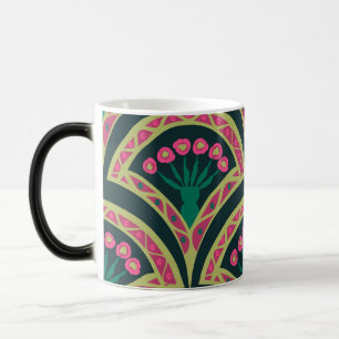 Caneca Mágica padrão verde em forma de concha