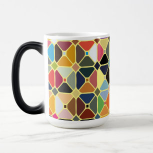 Caneca Mágica Padrões geométricos multicolores com formas de o