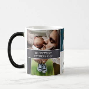 Caneca Mágica Pai de Colagem de Fotos Personalizada Feliz Primei