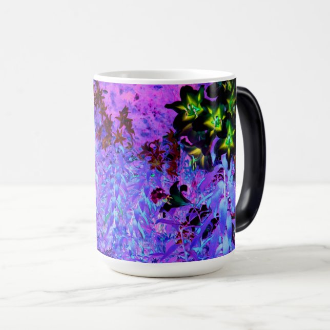 Caneca Mágica Paisagem de Black e Crimson Lily Garden (Frente Esquerda)