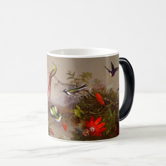 Caneca Mágica Paisagem tropical com dez beija-flores (Frente Esquerda)