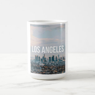 Caneca Mágica Paisagem Urbana Retro de Los Angeles Estética de V