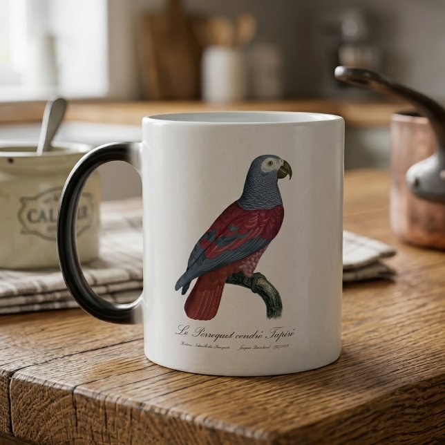 Caneca Mágica Papagaio Cinzento Africano Fator Vermelho Psittacu (African Grey Parrot Red Factor Psittacus Erithacus. Color Morph Mug)