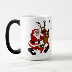 Caneca Mágica Papai Noel com alce - Festa de Rã
