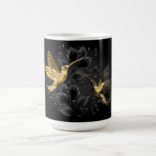 Caneca Mágica Pássaro Humino Negro e Dourado