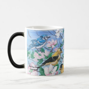 Caneca Mágica Pássaros no quintal pintaram arte