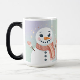 Caneca Mágica Pastel White Snowman Morphing Mug