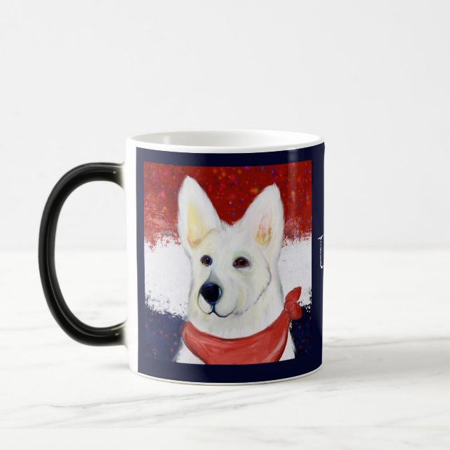 Caneca Mágica  Pastor Alemão Branco     (Esquerda)