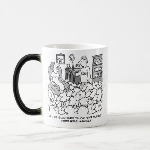 Caneca Mágica Pastor trabalhando de casa com sua ovelha