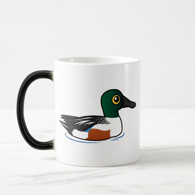 Caneca Mágica Pato-colhereiro do norte de Birdorable (Esquerda)