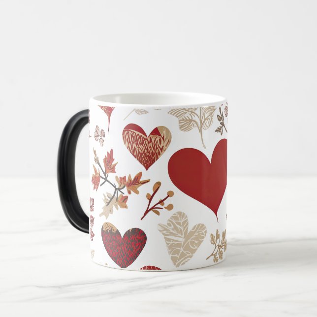 Caneca Mágica pattern valentines day (Frente Esquerda)