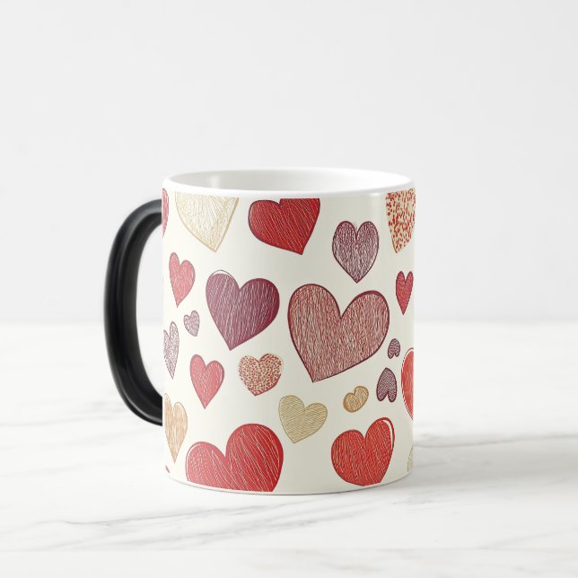 Caneca Mágica pattern valentines day (Frente Esquerda)
