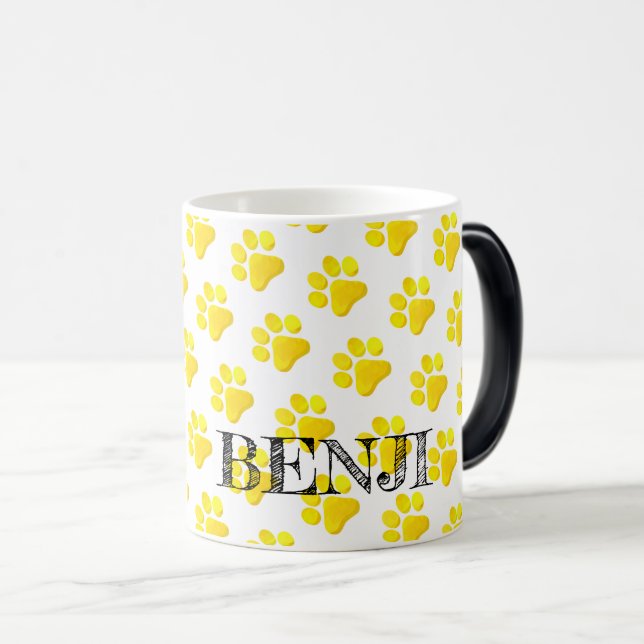 Caneca Mágica Paw imprime o NOME DE PET, diversão moderna de qua (Frente Esquerda)