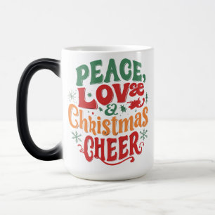 Caneca Mágica Paz, Amor e Saúde de Natal - 15 oz Morphing Mug