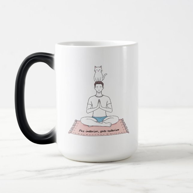 Caneca Mágica Paz Interior, Gato Exterior (Esquerda)