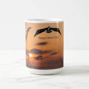 Caneca Mágica Pelicano no nascer do sol sobre o Dia de os pais o