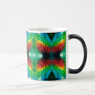 Caneca Mágica Penas de papagaio coloridas