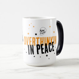 Caneca Mágica Pensamento excessivo em Paz - Zen Skeleton Spooky 