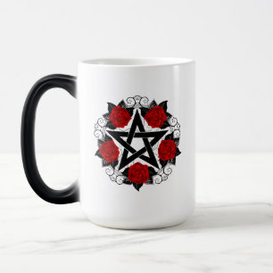Caneca Mágica Pentagrama com Rosas vermelhas