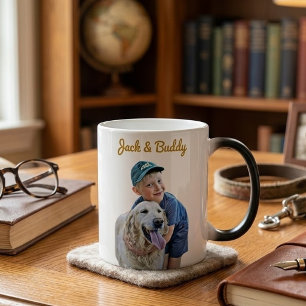 Caneca Mágica Personalizado Com Foto Do Cachorro E Imagem Do Pro
