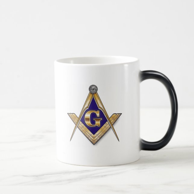 CANECA MÁGICA PERSONALIZE O QUADRADO E O COMPASSO MAÇÓNICOS (Direita)