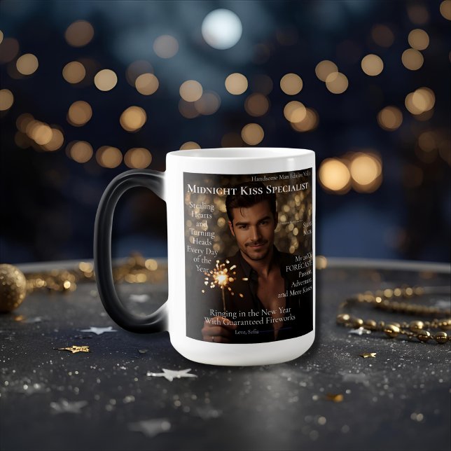 Caneca Mágica Personalized Midnight Kiss Specialist, flirty (Personalized Midnight Kiss Specialist, flirty Color Morph Mug)