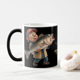 Caneca Mágica Pescador Bonito/Feliz com Peixe Grande