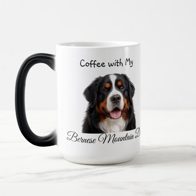 Caneca Mágica   Pet Photo Bernese Mountain Dog  Personalize (Esquerda)