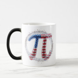Caneca Mágica Pi Vermelho, Branco e Azul