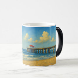 Caneca Mágica Píer de praia de Manhattan com telhado vermelho