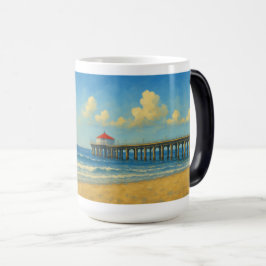 Caneca Mágica Píer de praia de Manhattan com telhado vermelho
