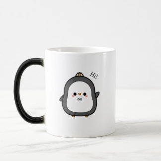 Caneca Mágica Pinguim Bonito Dizendo Oi! Coffee Mug