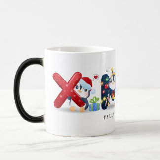Caneca Mágica Pinguins de Natal Festivos