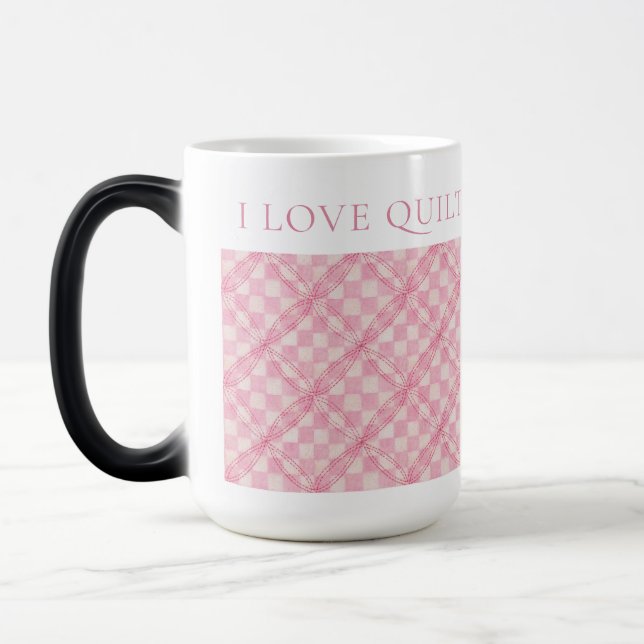 Caneca Mágica PINK CHECK QUILT Tall Morphing Mug (Esquerda)