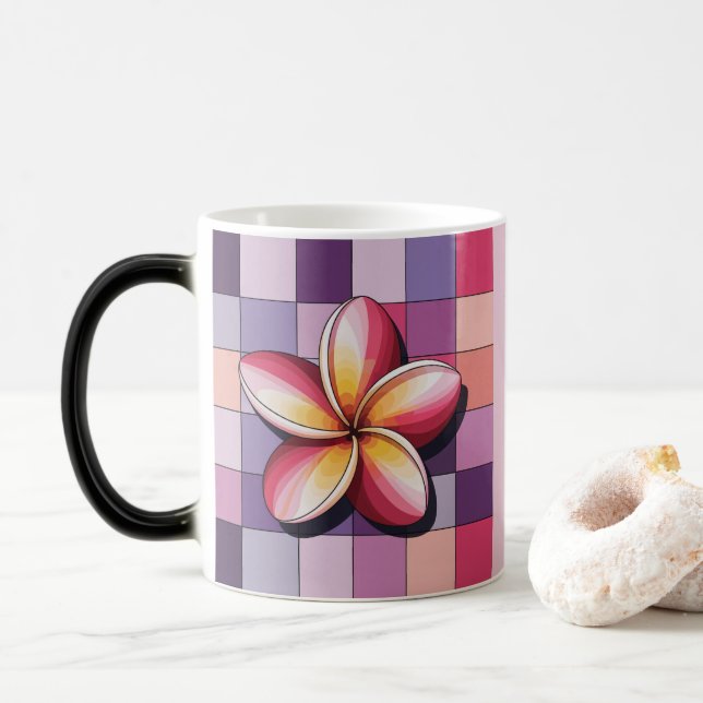 Caneca Mágica Pink Plumeria Flower Morphing Mug (Com Donut)