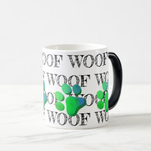 Caneca Mágica Pista de Texto do Padrão WOOF Imprimir Colorida Di