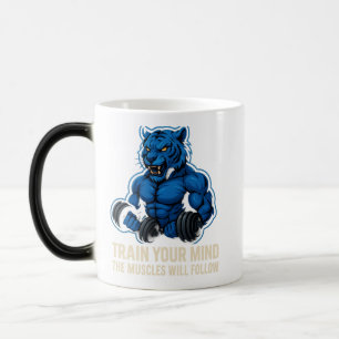 Caneca Mágica Poder do Tigre Azul muscular   Treine Sua Mente Pr