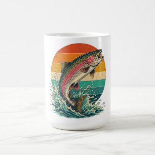 Caneca Mágica Pôr do sol truta arco-íris retrô