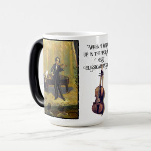 Caneca Mágica Preciso de música clássica na tipografia da manhã