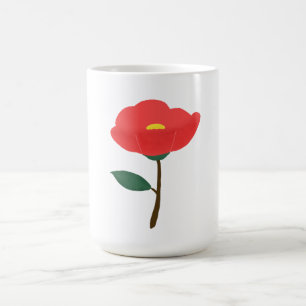 Caneca Mágica Presente Botânico Flor de Camélia Vermelha