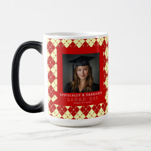 Caneca Mágica Presente de Formatura de Mulher com Padrão Xadrez
